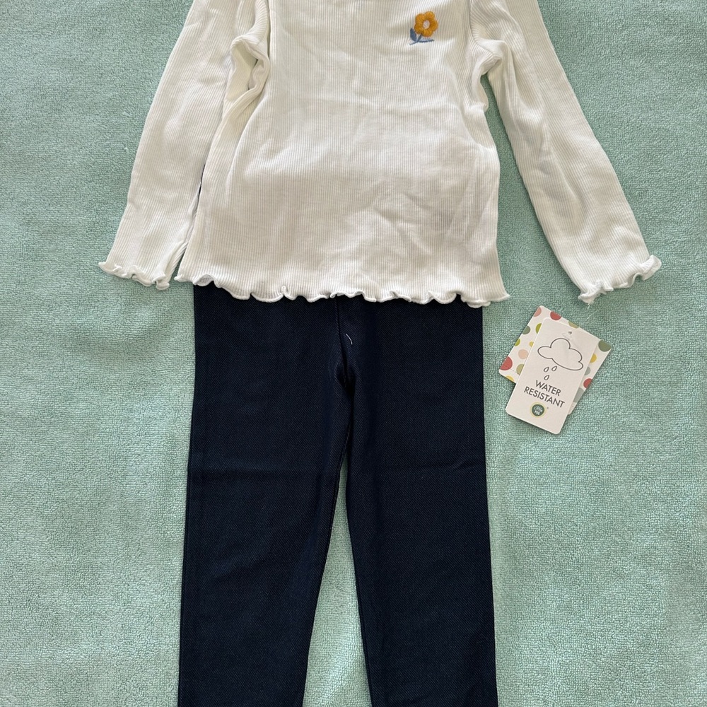 NWT Little Me Girl’s Floral Puffer Jacket, Tee, & Legging 3-piece Set 2T - Picture 9 of 11